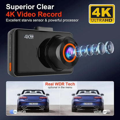 Dash Cam for Cars 4K Front or Rear Camera Car Dvr WIFI Car Camera