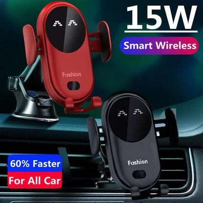 S11 Fashion Qi Fast Wireless Charger Car Phone Holder