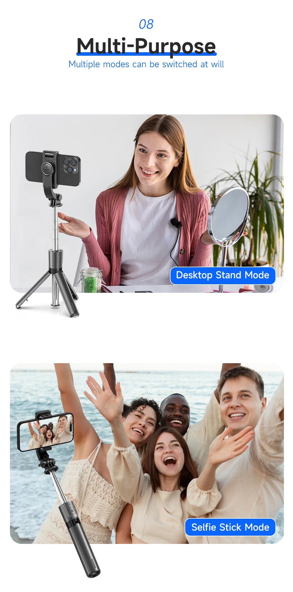 F01 Selfie Stick Portable Tripod Phone Stand