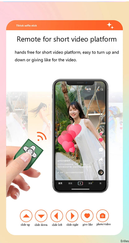 1.67M Long Extended Bluetooth Wireless Selfie Stick Live