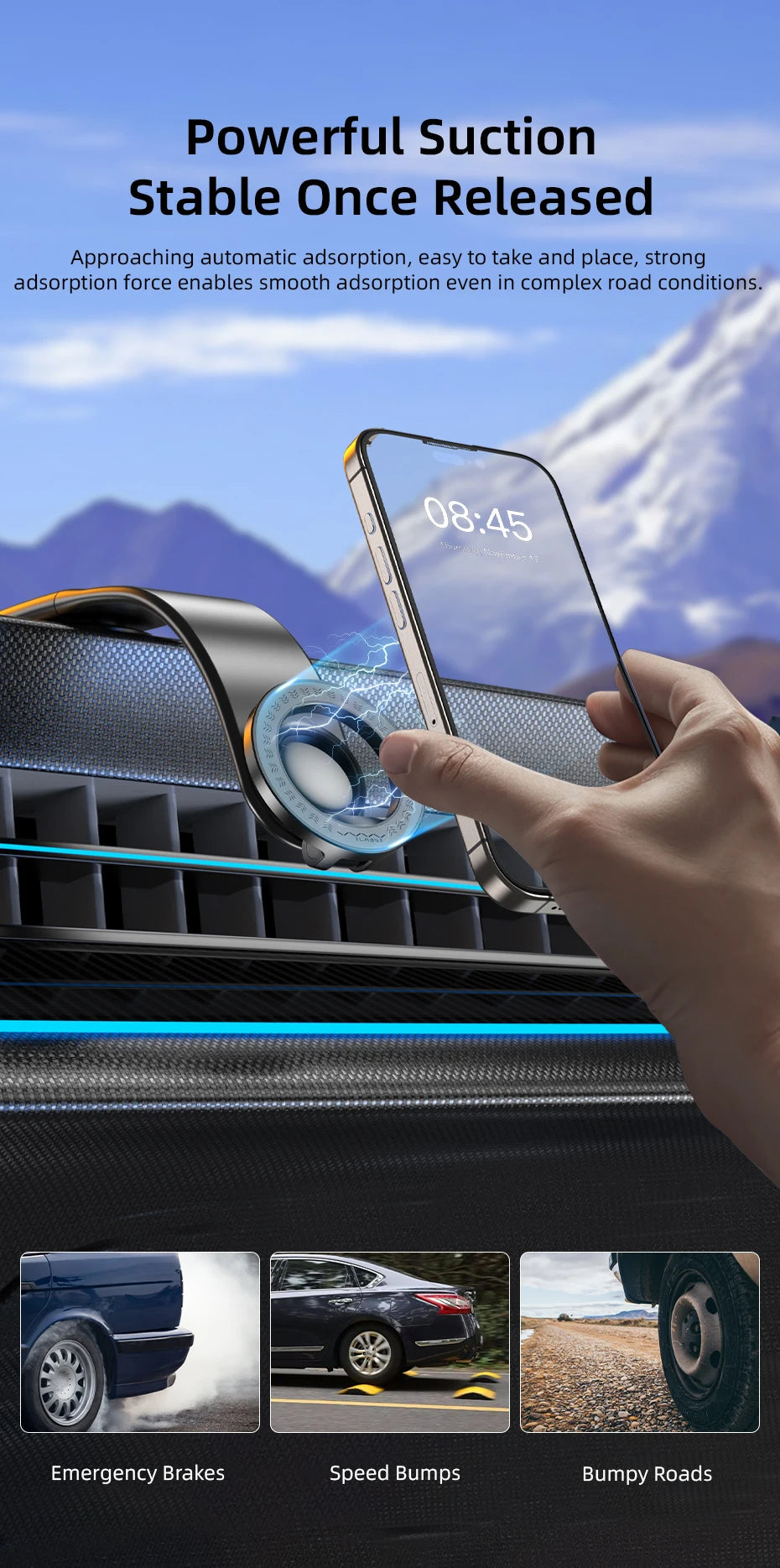 VYVYLABS 15W Magnetic Wireless Charging Phone Holder Charger