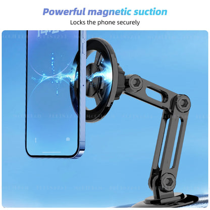 720 Rotate Metal Magnetic Car Phone Holder Foldable Phone Stand