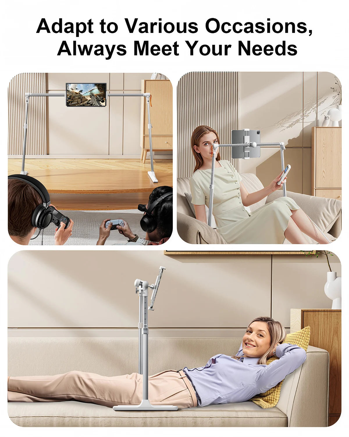 Eary Foldable Tablet Phone Holder Stand for Bed Overhead Mount