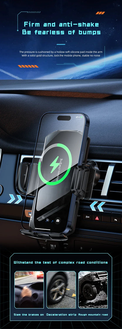 Wireless Car Air Vent Phone Holder 15W Fast Charging