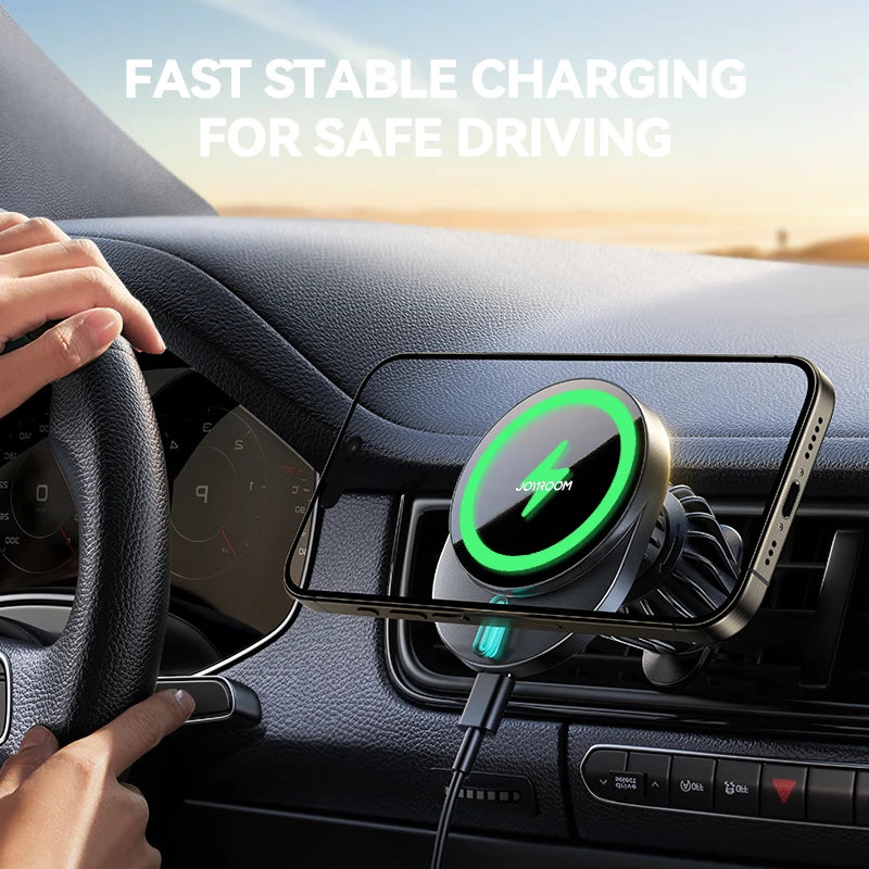15W Magnetic Phone Holder Mount Charger Fast Wireless