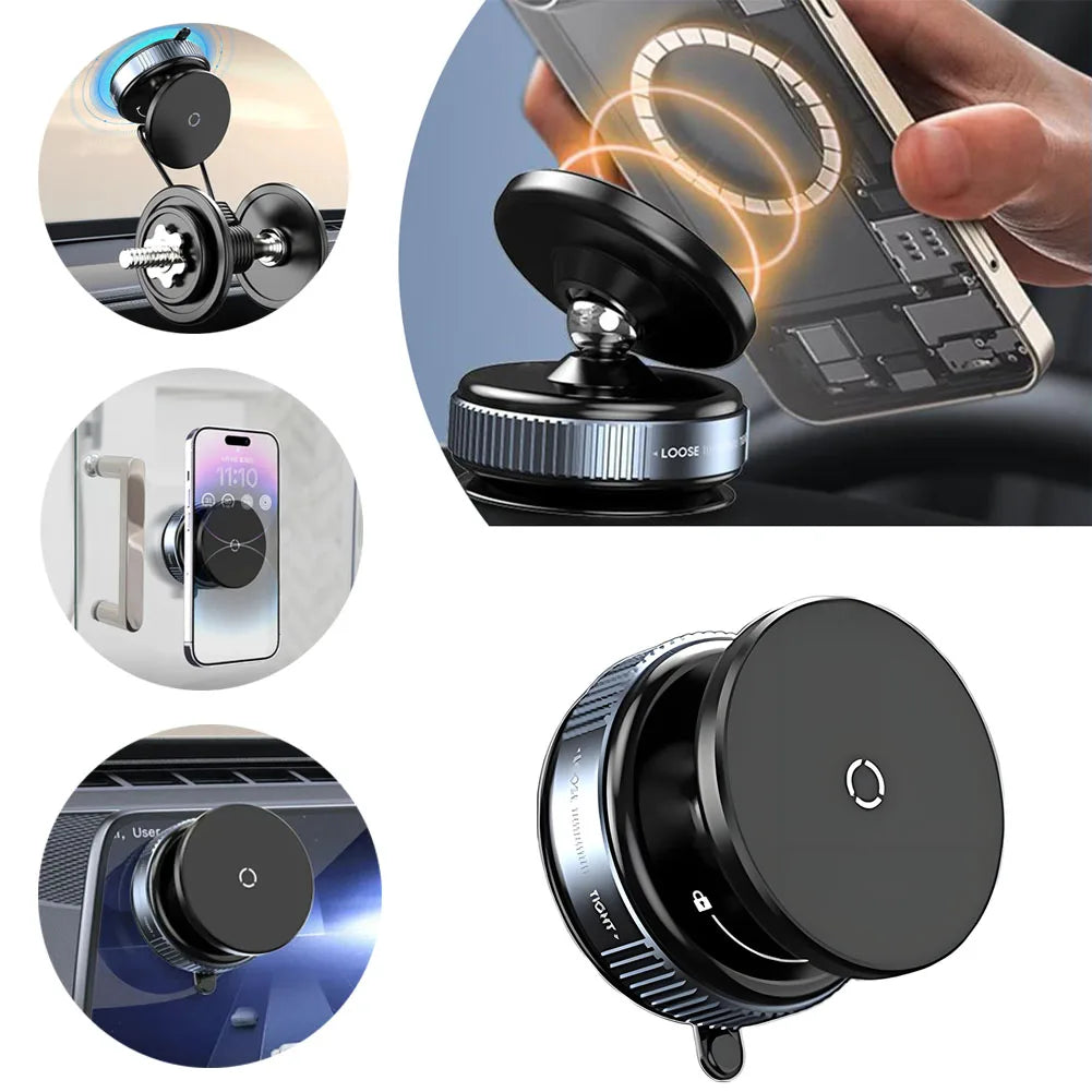 Universal Vacuum Car Magnetic Phone Holder Foldable Suction Cup