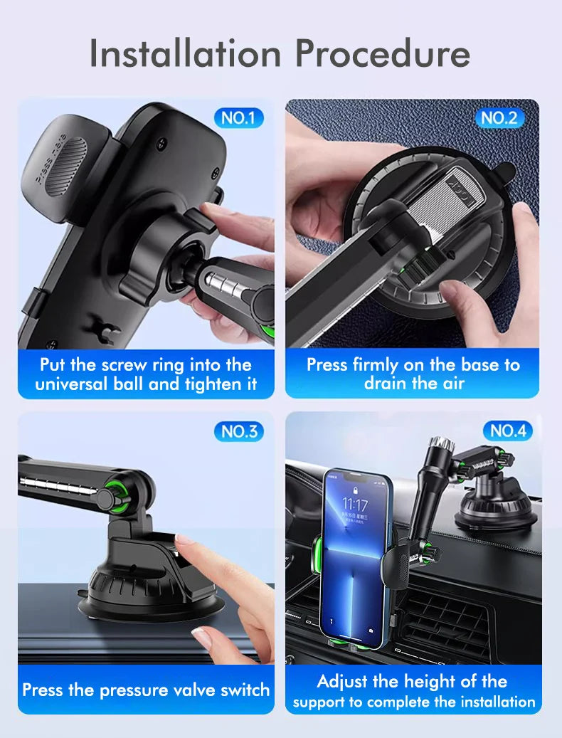 Universal Large Truck Extended Suction Cup Type Car Holder