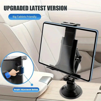 Car Cup Holder Tablet & Phone Mount with Heavy Duty Base
