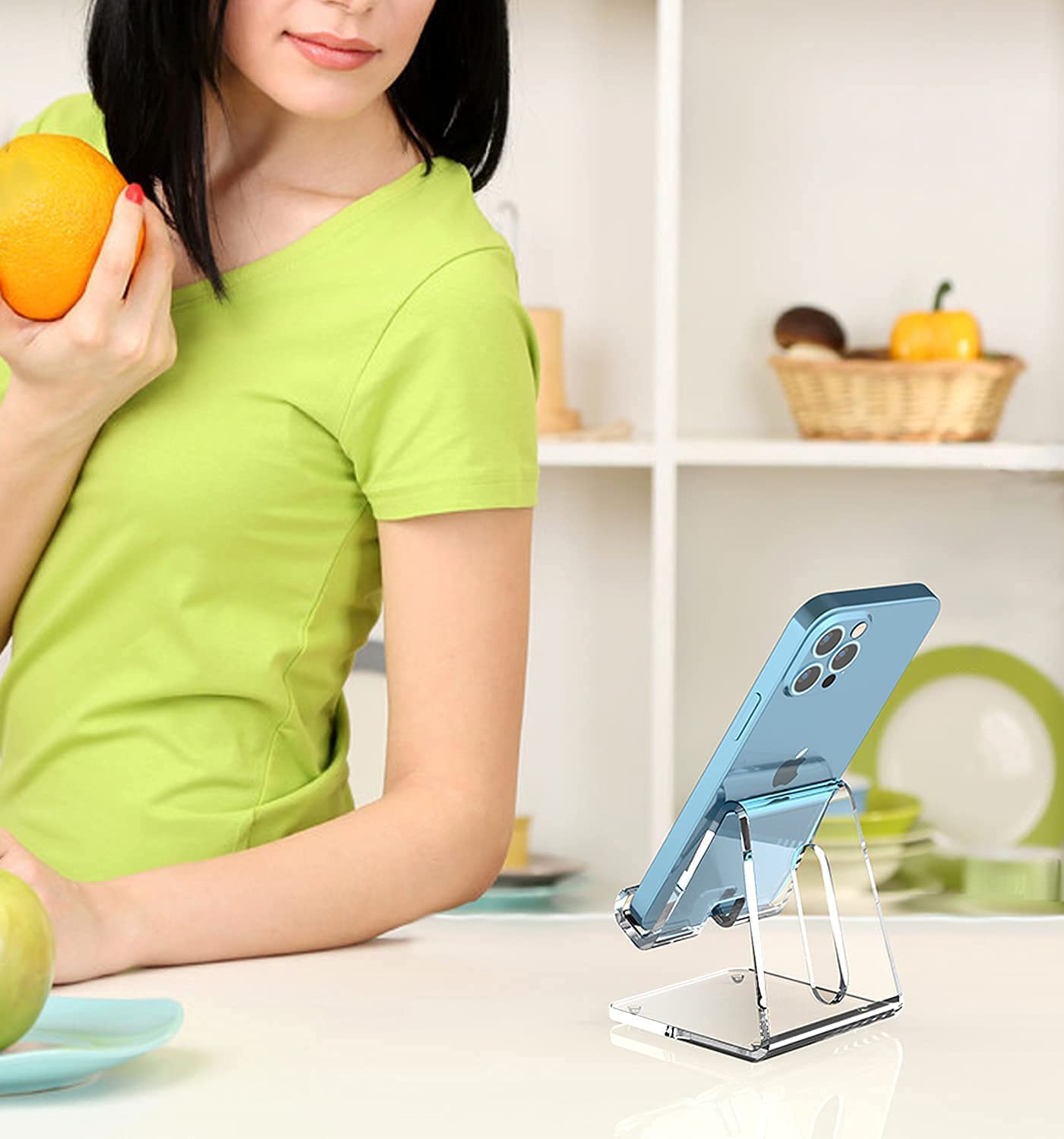 Clear Acrylic Cell Phone Stand Desk Dock Holder Charger Support