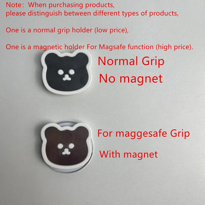 Cute Bear Mirror Magnetic Socket Grip Phone Holder