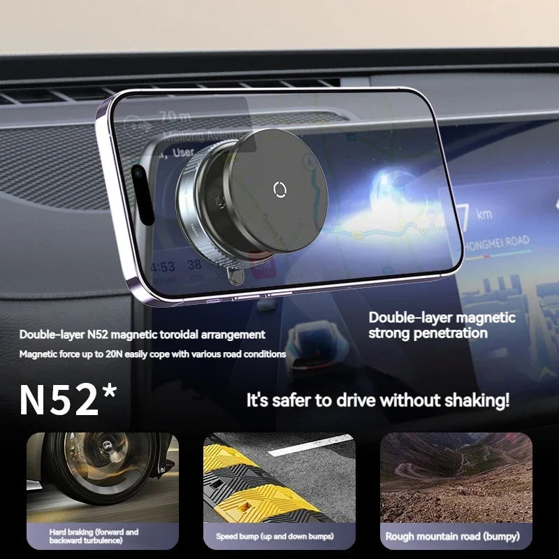 Vacuum Suction Magnetic Car Phone Holder for Glass Surface