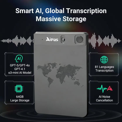 New Long Range Recorder 64GB 6000H Recording Time  AI Translation