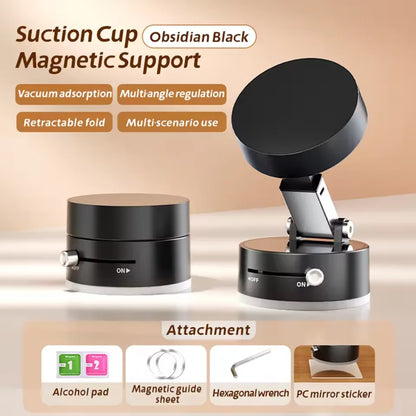 Foldable Car Phone Holder Vacuum Adsorption Magnetic Suction Cup