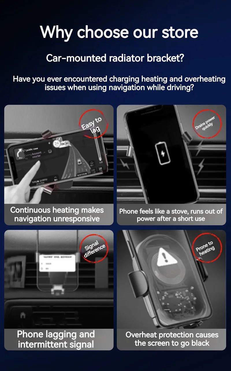 Universal Metal Car Magnetic Semiconductor Cooling Phone Holder