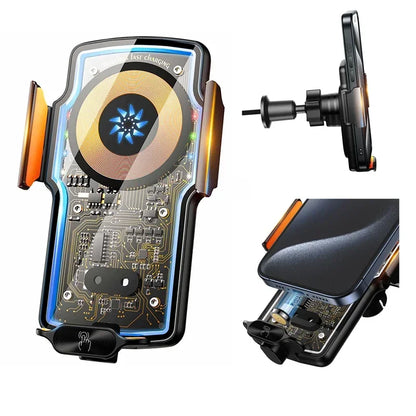 120W Magnetic Charger Car Phone Holder 15W Fast Wireless Charging