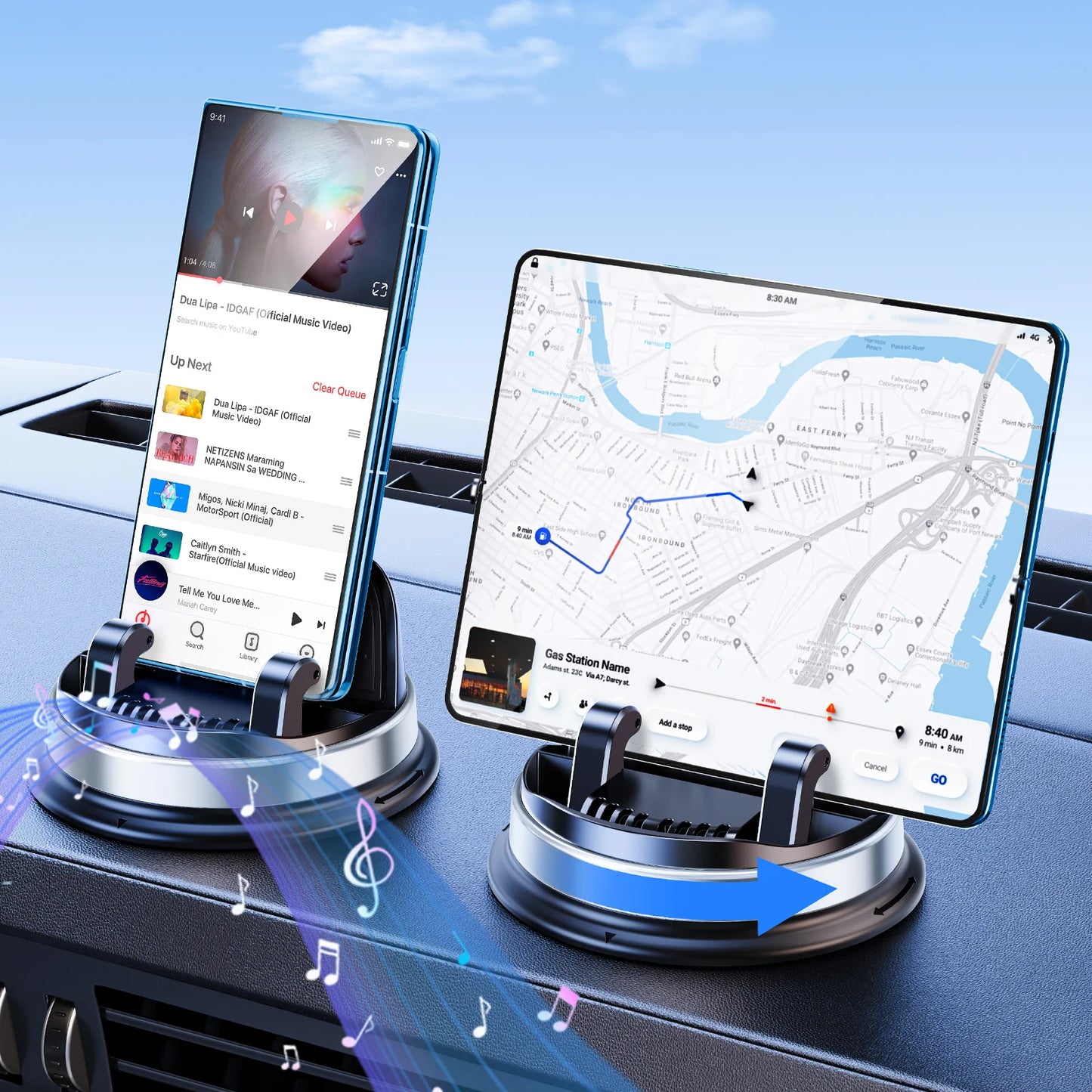 Car Phone Mount Holder for Dash One-Handed