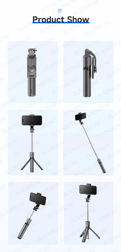 Bluetooth Selfie Stick Tripod Desktop Stand, Phone Holder