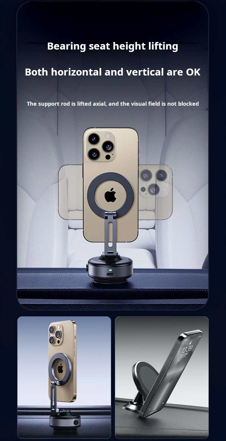 Magnetic Vacuum Adsorption Phone Car Holder Foldable