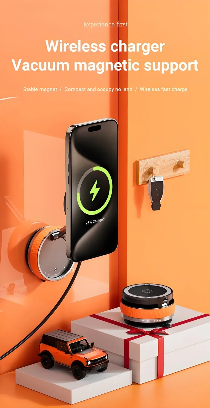 Vacuum Suction Magnetic Car Phone Holder Foldable Mirror