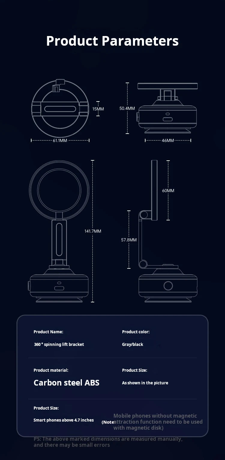Magnetic Vacuum Adsorption Car Mount Mobile Phone Holder
