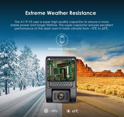 VIOFO A119 V3 2K Car Parking Mode G-Sensor Rota Lens