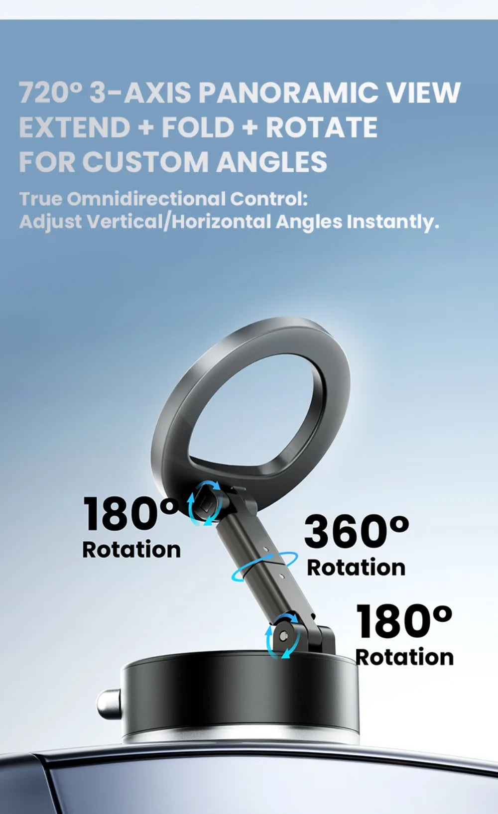 High Quality Vacuum Suction Magnetic Phone Holder Folding