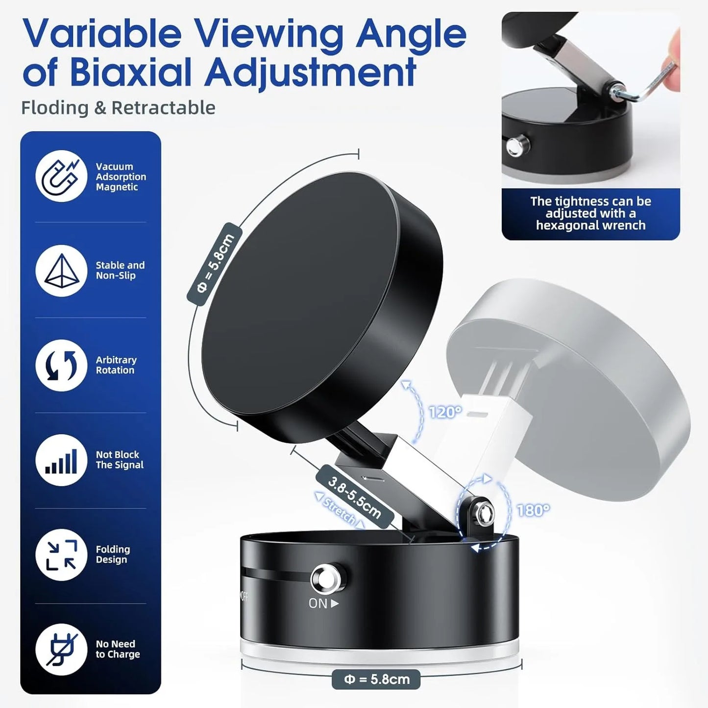 New Model 360-Degree Rotating Aluminum Alloy Magnetic