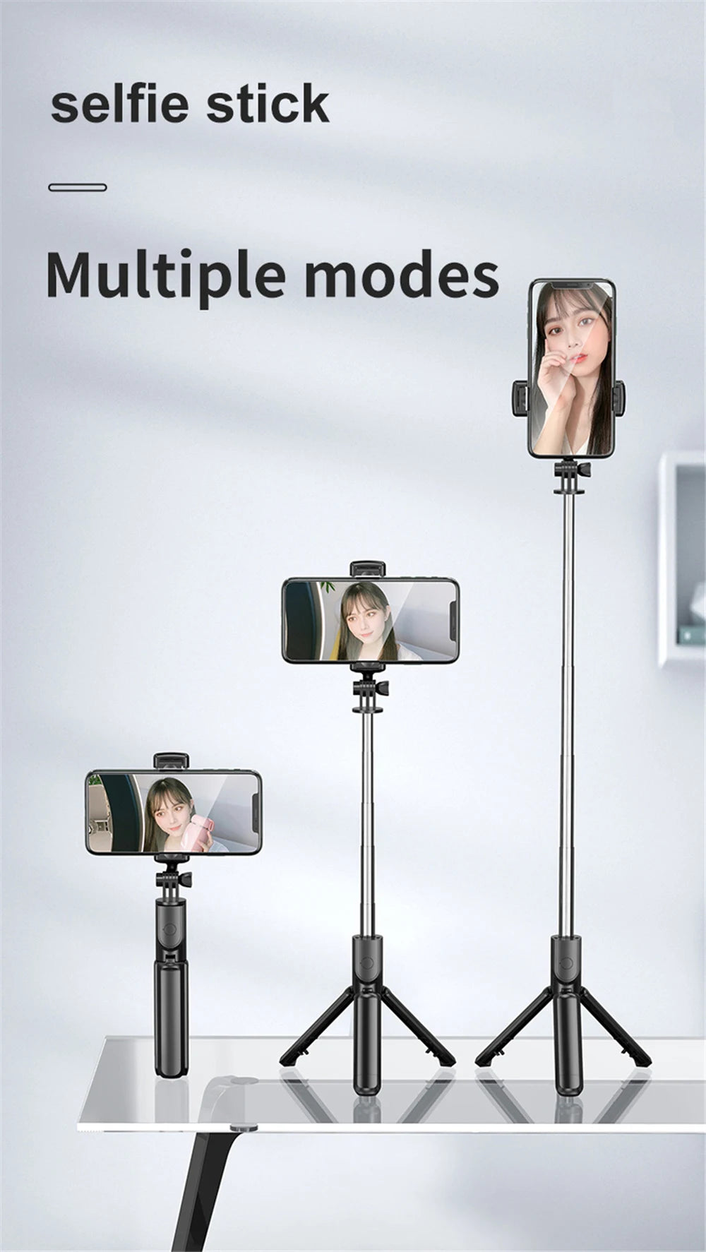 New Wireless Bluetooth Selfie Stick Mobile Phone Holder