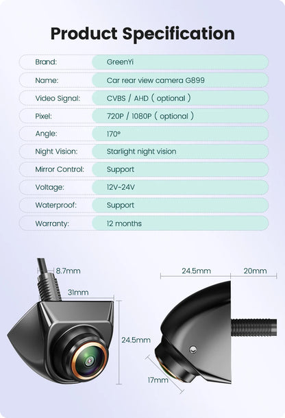 GreenYi AHD 1920x1080P Night Vision 360 Degree