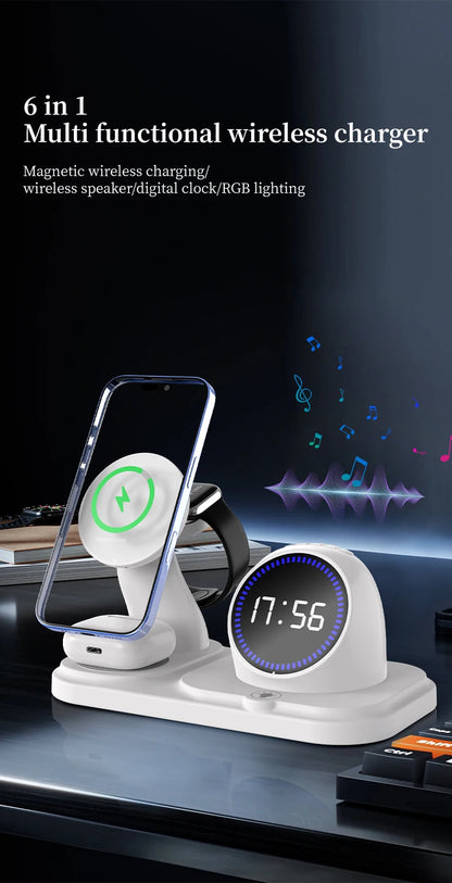 NEW 6 in 1 Desk Phone Holder with Wireless Charger