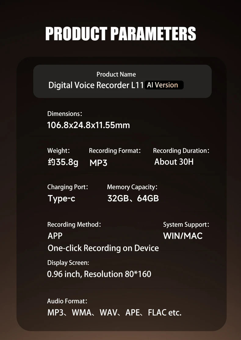 Famue Ai Voice Recorder with Text Transcription Mini Portable