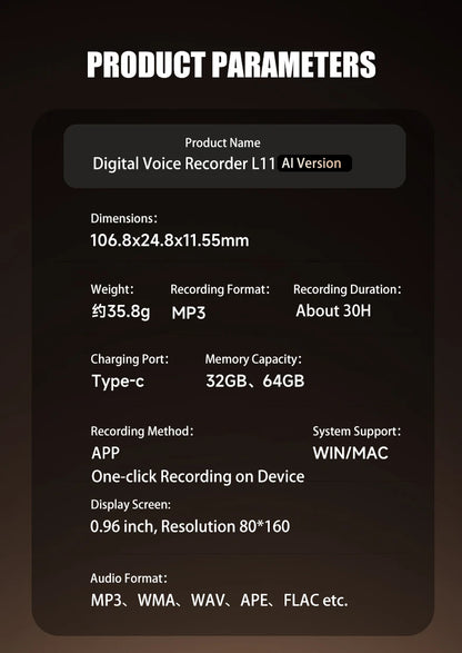 Famue Ai Voice Recorder with Text Transcription Mini Portable