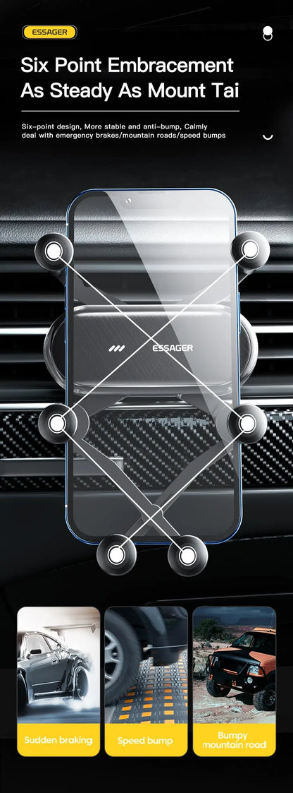 Essager Gravity Car Phone Holder Air Vent Clip Mount Stand