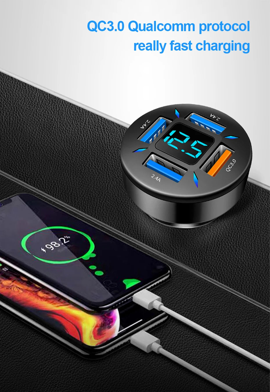 Quick Charge Car Phone Charger PD+QC3.0 4 Ports
