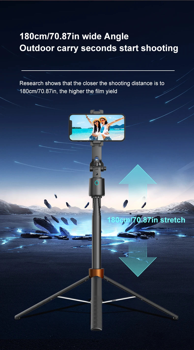 AI Face Tracking Tripod Intelligent Smart Selfie Stick Foldable