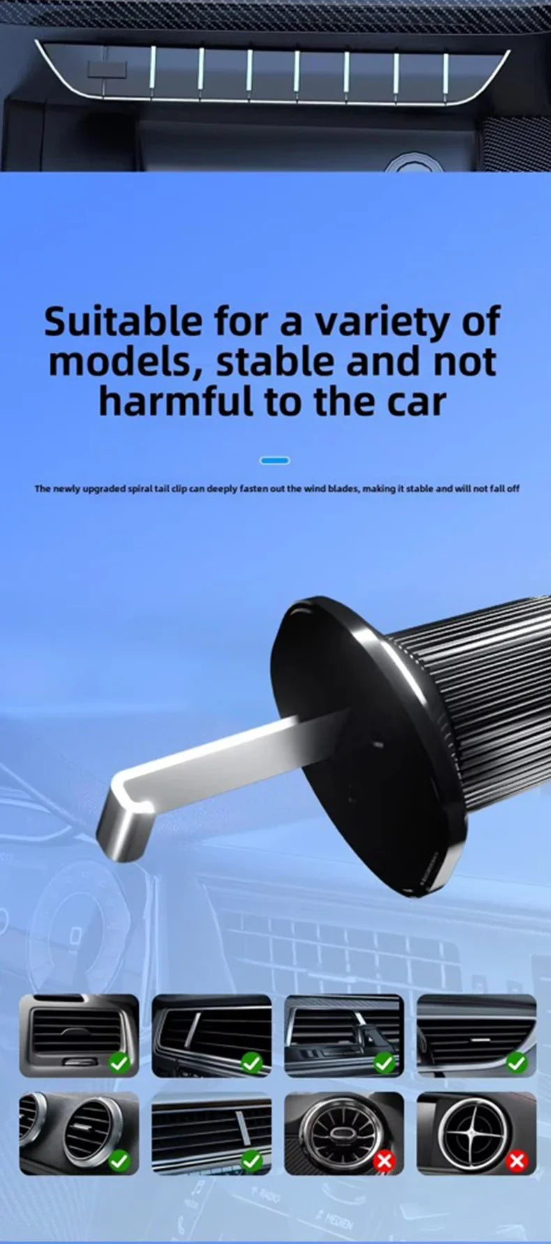 Wireless Car Charger Air Vent Fast Charging Phone Holder