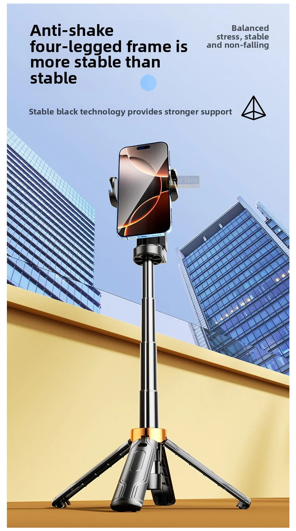 Portable Mini Remote Control Selfie Stick 360 Degree Rotation