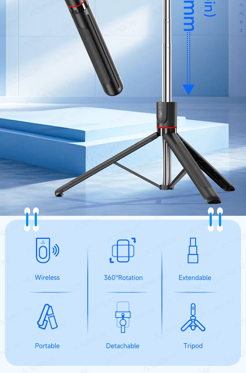 F15 Selfie Stick Tripod with Bluetooth Remote
