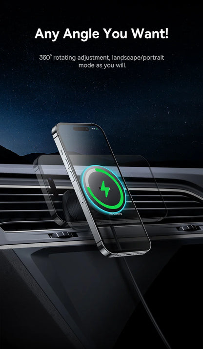 15W Fast Charging Car Charger Holder Magnetic Car Phone Holder
