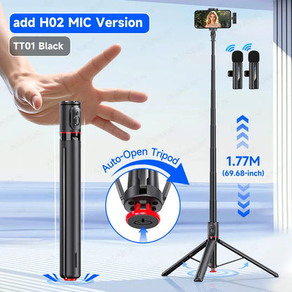 Bluetooth Selfie Stick Tripod Auto Pop-Up Foldable Holder