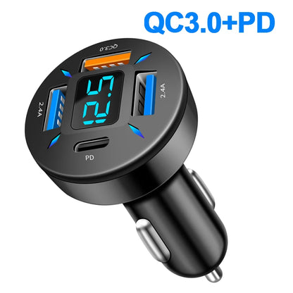 Quick Charge Car Phone Charger PD+QC3.0 4 Ports