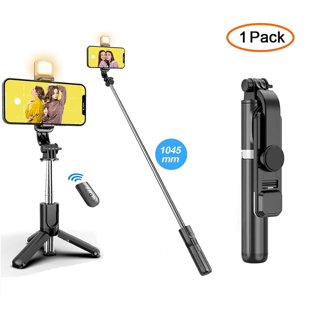 Wireless Bluetooth Selfie Stick Foldable Portable Tripod