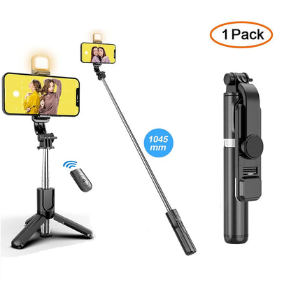 Wireless Bluetooth Selfie Stick Foldable Portable Tripod