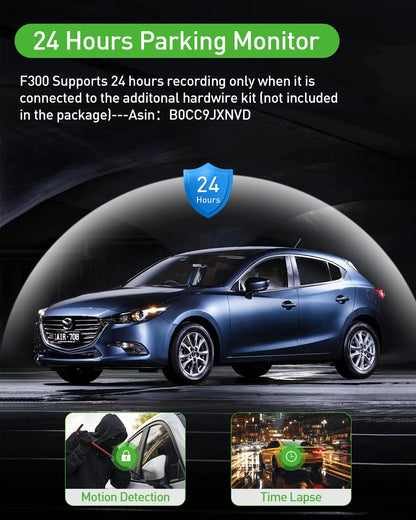 Framefox 3Channel Dash Cam  Black Box 3 Cameras