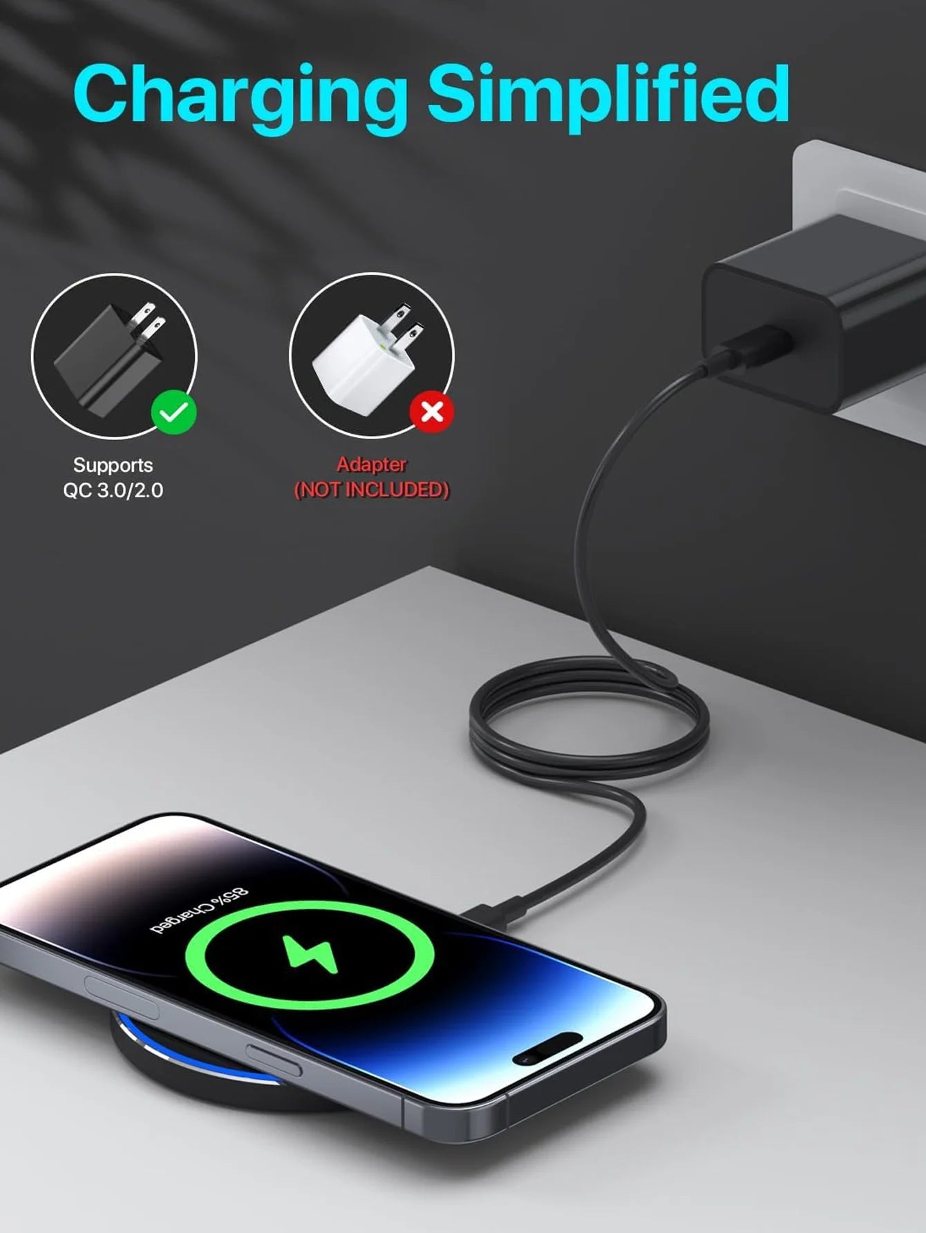 Wireless Charger Pad Chargers Induction Fast Charging Dock Station