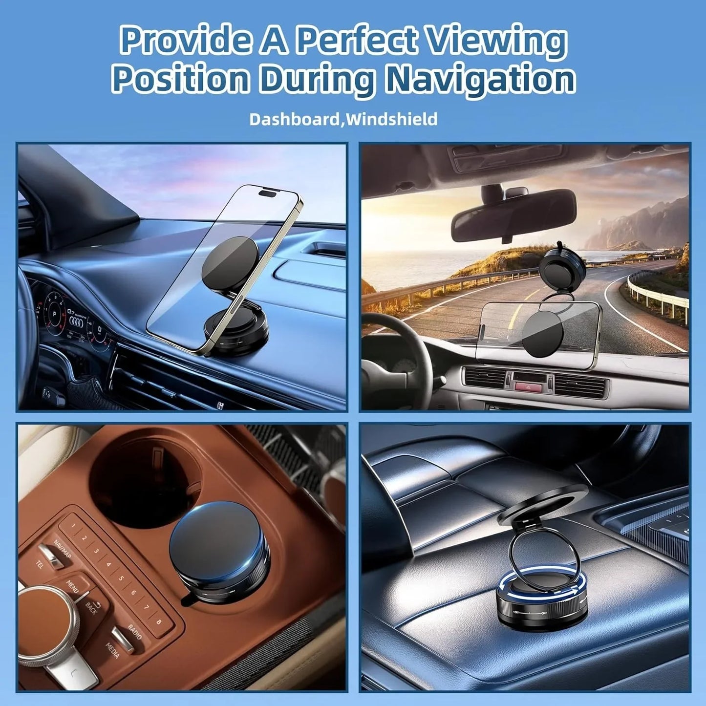 Upgraded 360°Vacuum Magnetic Phone Holder Hands-Free
