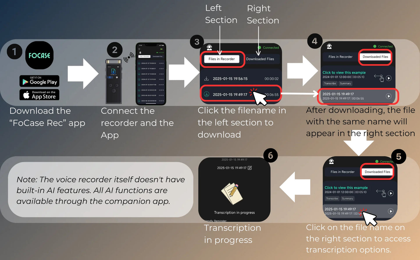 AI Voice Recorder transcription  Translation Summary