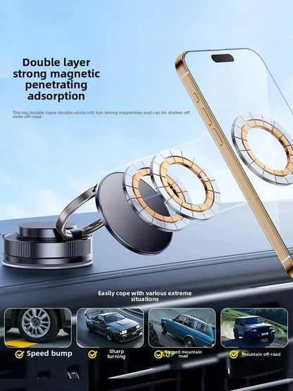 Metal Vacuum Magnetic Car Phone Holder Foldable Design