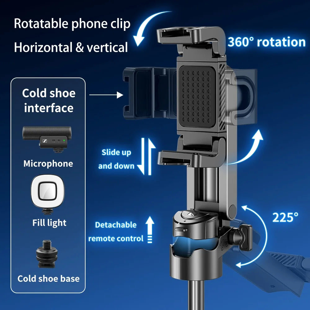 Portable Selfie Stick for Phones - Mini Bluetooth Remote Holder