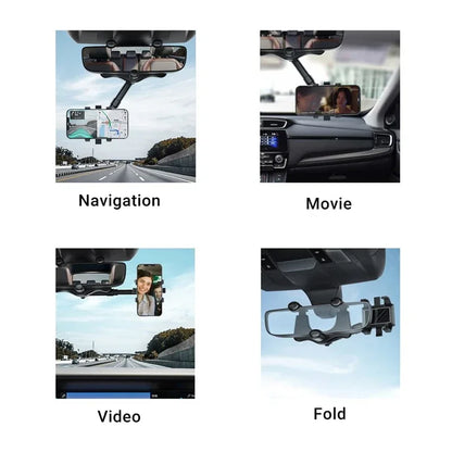 360° Car Rearview Mirror Phone Holder for Car Mount Stand